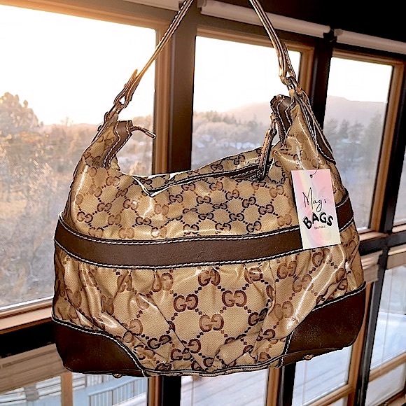 Gucci: Mixed Monogram GG Crystal Coated Hobo Shoulder Bag - Picture 3 of 17